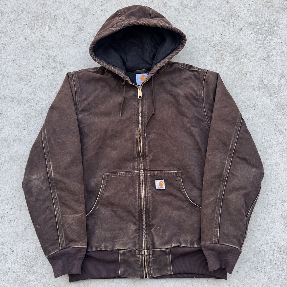Carhartt WJ130 DKB Women XS Dark Brown Sandstone Duck Quilted Active Jacket